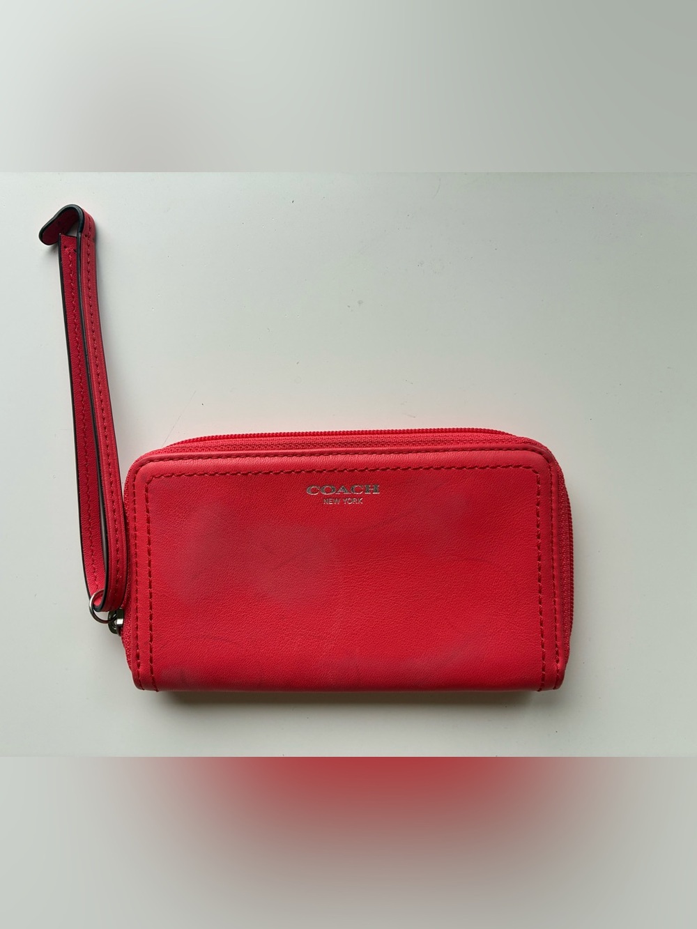 Coach Red Leather Wristlet Wallet